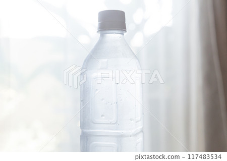 Chilled water: Bottled water placed indoors Chilled water: Bottled water placed indoors 117483534
