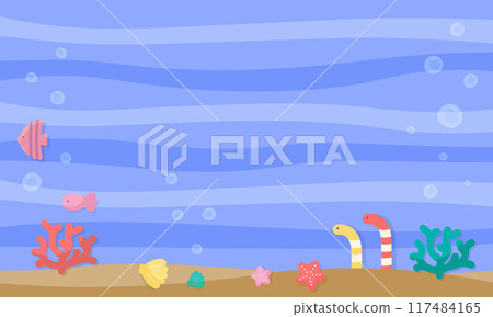 水下景觀與海洋生物的插圖 水下景觀與海洋生物的插圖 117484165