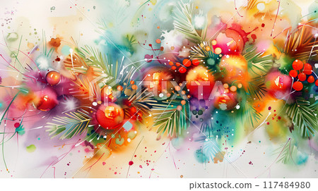 Festive Holiday Abstract Art 117484980