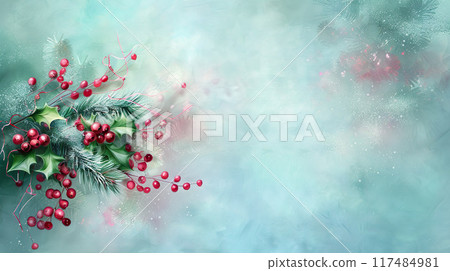 Frosty Winter Holiday Background 117484981