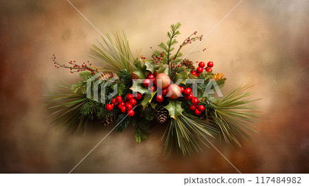 Classic Christmas Floral Arrangement 117484982