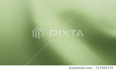 Beautiful Japanese patterned cloth, rolls of fabric, and kimono swaying in the wind 117485370