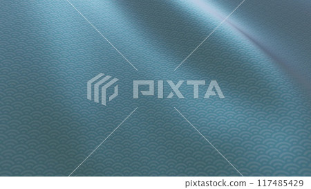 Beautiful Japanese patterned cloth, rolls of fabric, and kimono swaying in the wind Beautiful Japanese patterned cloth, rolls of fabric, and kimono swaying in the wind 117485429