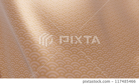 Beautiful Japanese patterned cloth, rolls of fabric, and kimono swaying in the wind 117485466