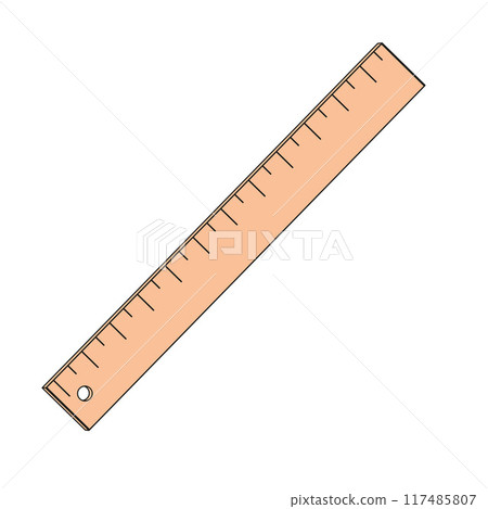 wooden school ruler color vector illustration wooden school ruler color vector illustration 117485807