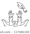 University Graduation celebration with throwing cap 117486100