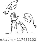 University Graduation celebration with throwing cap 117486102