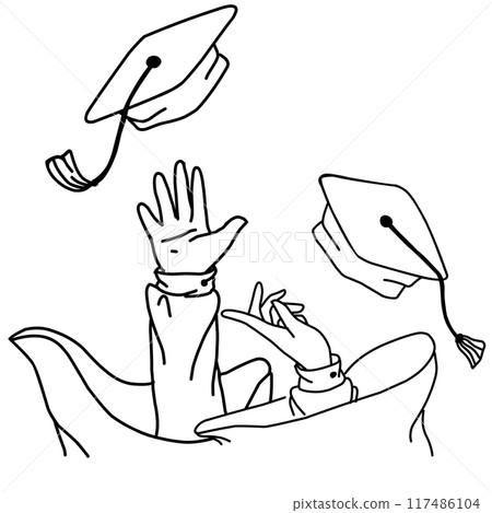 University Graduation celebration with throwing cap University Graduation celebration with throwing cap 117486104