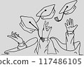 University Graduation celebration with throwing cap 117486105