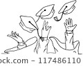 University Graduation celebration with throwing cap 117486110