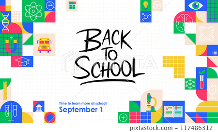 Banner Back to School Geometrical 117486312