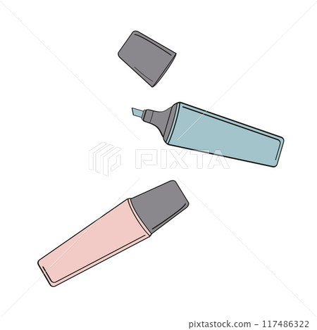 two marker pen, open and closed 117486322