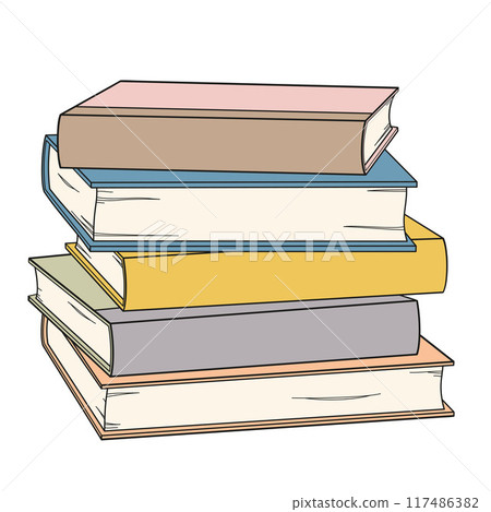 stack of books color vector illustration 117486382