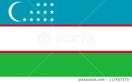 flag of Uzbekistan. flag of Asiatic country. Uzbek state flag 117487373