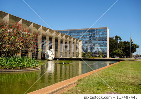 Itamaraty Palace, headquarters of the Ministry of Foreign Affairs of Brazil, located in Brasilia, capital Itamaraty Palace, headquarters of the Ministry of Foreign Affairs of Brazil, located in Brasilia, capital 117487443