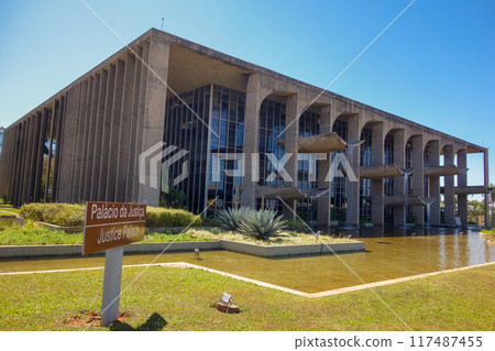 Justice Palace building in Brasilia, Brazil, External view Justice Palace building in Brasilia, Brazil, External view 117487455