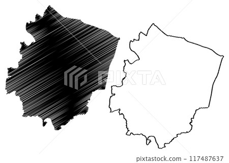 Worcester Non-metropolitan district, Cathedral city (United Kingdom of Great Britain and Northern Ireland, ceremonial county Worcestershire or Worcs, England) map vector illustration, scribble sketch Worcester Non-metropolitan district, Cathedral city (United Kingdom of Great Britain and Northern Ireland, ceremonial county Worcestershire or Worcs, England) map vector illustration, scribble sketch 117487637