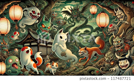 日本怪物背景 117487721