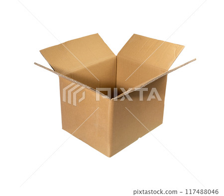 Cardboard box isolated on white 117488046