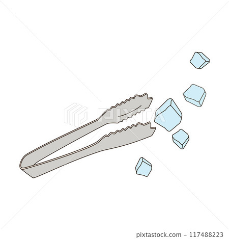ice tongs and crushed ice	 117488223