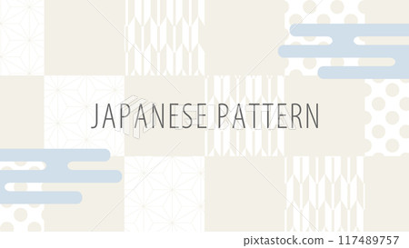 Light-colored Japanese pattern background with haze motif 117489757