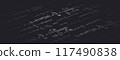 Logarithmic, derivative, trigonometric, logarithmic, hyperbolic and inverse equations and formulas on a black background in perspective 117490838