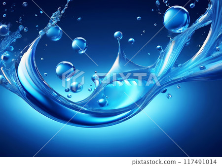 藍色的飛濺和波浪 117491014
