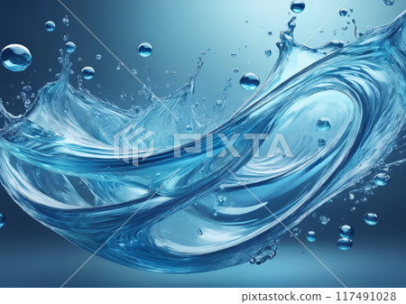 Blue waves and splashes 117491028