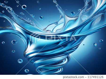 藍色的水旋轉 117491126