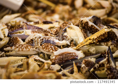 A feast of fresh crab legs A feast of fresh crab legs 117491345