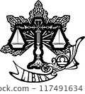 Libra - A design that can be used for paper cutting etc. 117491634
