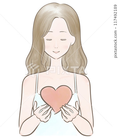 Heart Girl Brown Main Line No Bangs Brown Hair 117492189