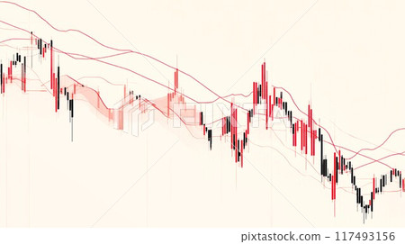 Crashing financial chart and market collapse with copy space 117493156