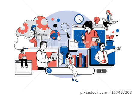 人物商務時尚插畫素材 117493208