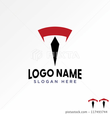 Logo design graphic concept creative premium vector stock letter initial T font costume automotive art fast technology. Related to monogram typography 117493744