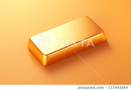 Cartoon 3D gold brick illustration picture 117493864