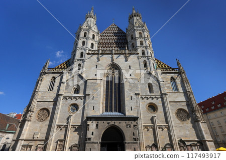 St. Stephen's Cathedral in the center of the city, a symbol of the Vienna Historical District, a World Heritage Site in Austria, Central Europe 117493917