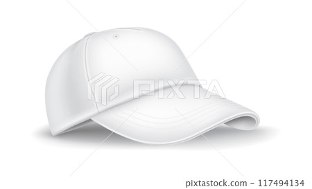 Cotton baseball cap side view realistic vector illustration 117494134