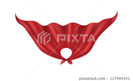 Flying superhero cloak realistic vector illustration 117494141
