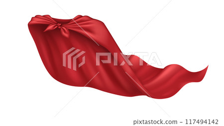 Hero cloak with flying edge realistic vector illustration Hero cloak with flying edge realistic vector illustration 117494142