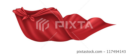 Hero cloak with flying edge realistic vector illustration 117494143