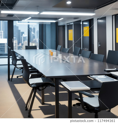 辦公室會議室桌椅排列整齊 117494161