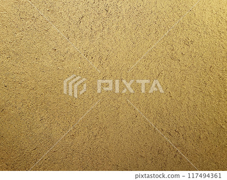 明亮的沙色土牆的水平背景圖像,其表面保留有稻草紋理。 明亮的沙色土牆的水平背景圖像,其表面保留有稻草紋理。 117494361