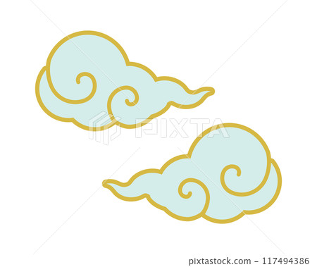 祥雲插畫日本圖案透明背景 117494386