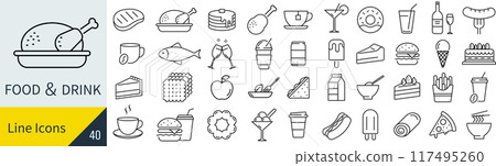 食物和飲料圖標集 117495260