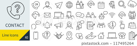 Contact Us Icon Set 117495264