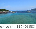 A view of Kashiwajima with blue sea and fish farms 117498683