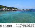 A spectacular view of the blue sky and clear waters of Kashiwajima 117498685
