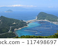 A magnificent view of Kashiwajima and the blue sea from the heights 117498697