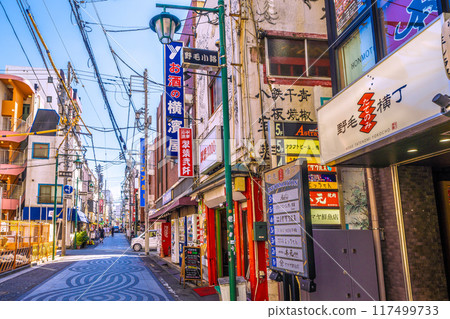 日本橫濱城市景觀－櫻木町站－從新南口直接出來，可以俯瞰野毛小路和野毛橫町。 117499733